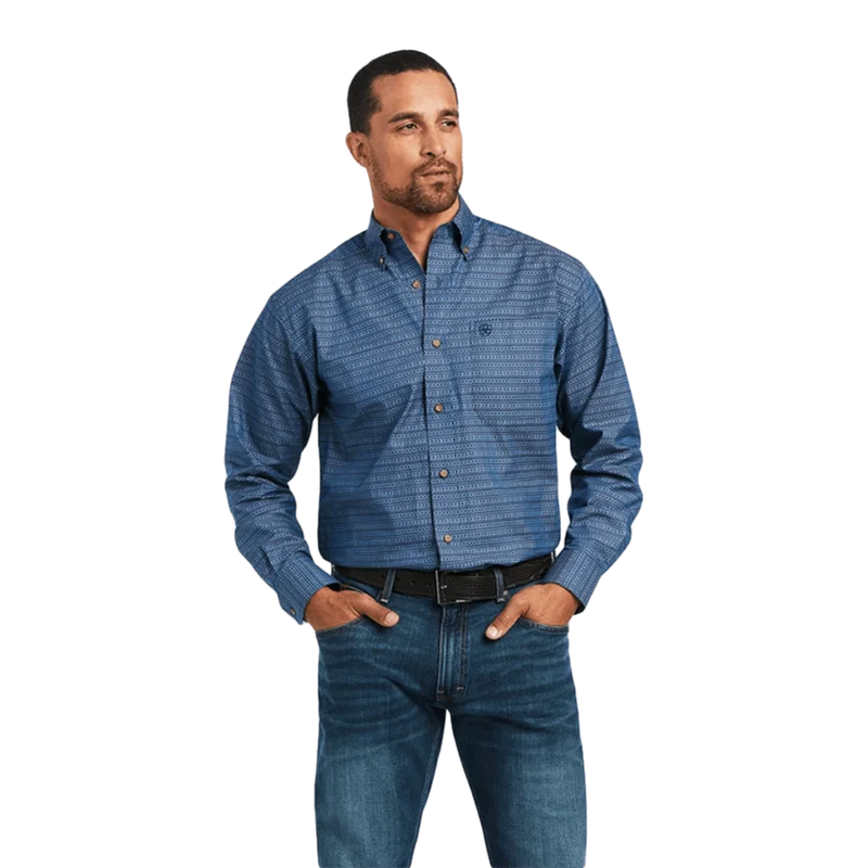 Ariat Men’s Desmond Classic Deep Pacific Blue Long Sleeve Shirt