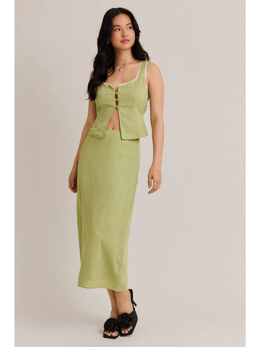 Peridot Linen 2 Piece Women's Dress