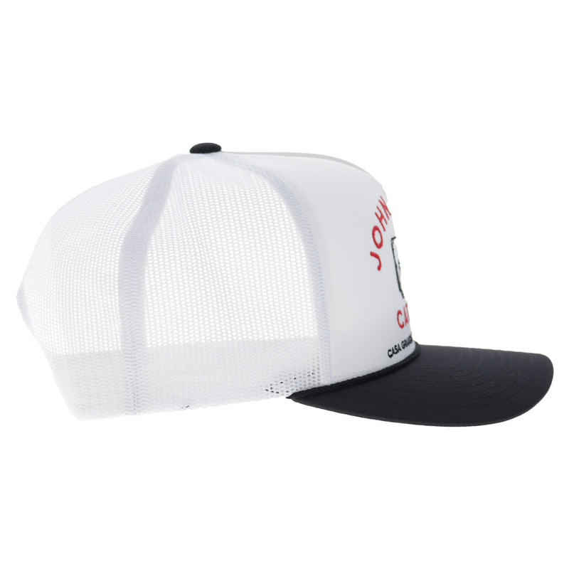 Hooey John Wayne 5-Panel Trucker Snapback Hat White/Black