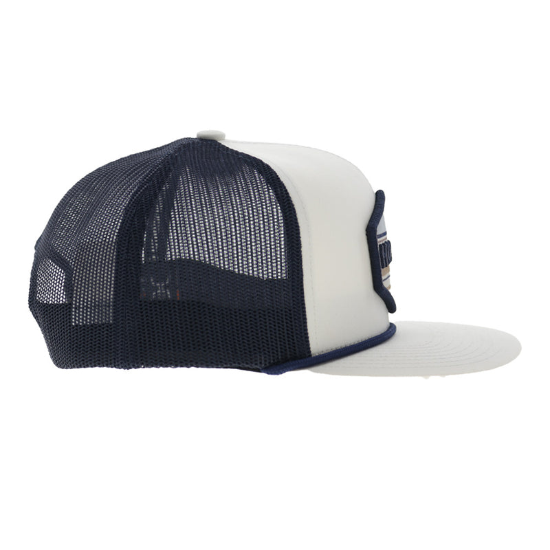 Hooey Mesa 6-Panel Trucker Snapback Hat White/Navy