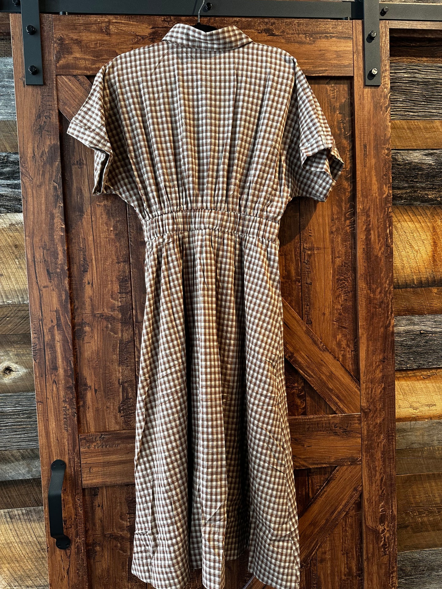 Maxi Gingham Button Down Dress
