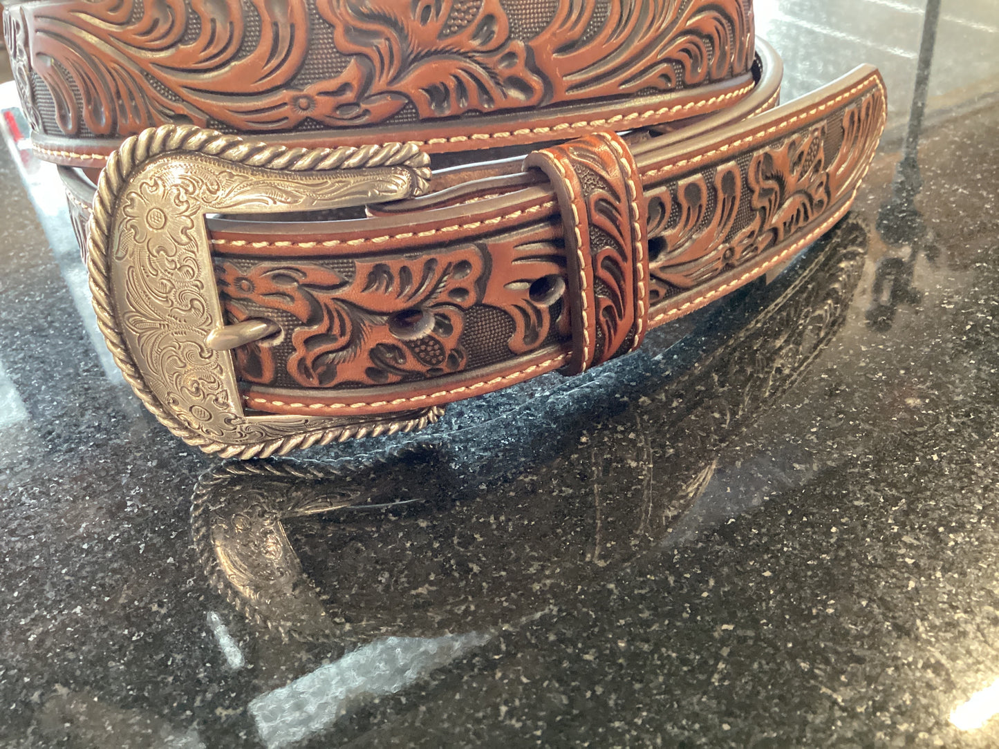 Nocona Floral Tool Brown Belt