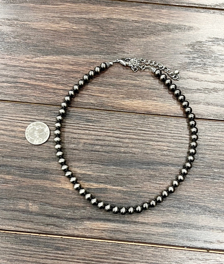 8mm Bead Necklace 16"