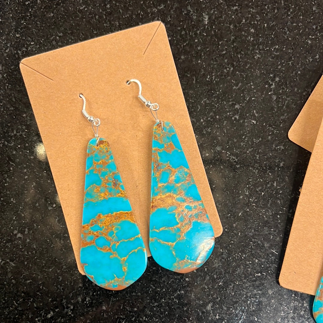 Turquoise Slab Earrings