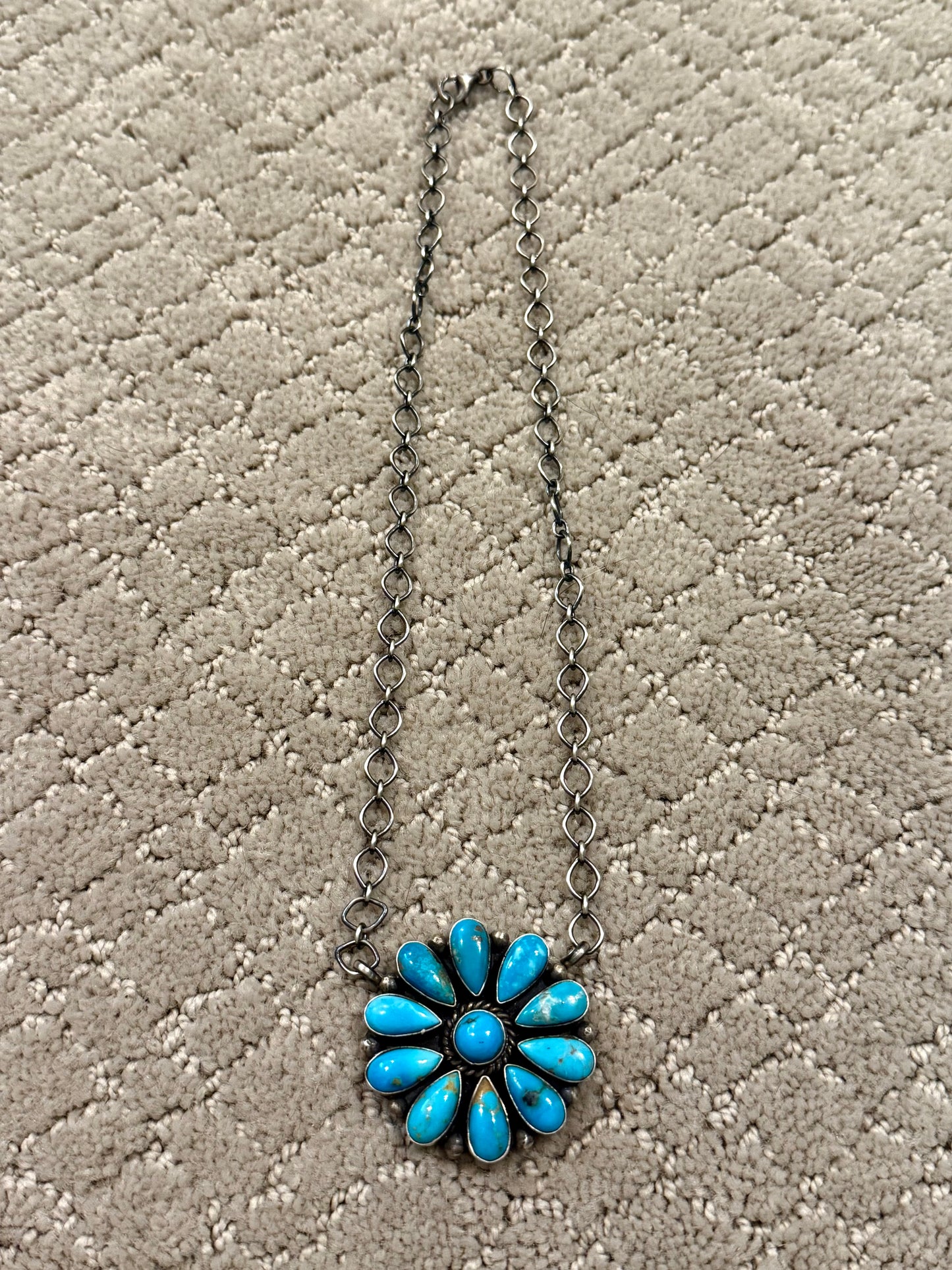 Authentic Turquoise Daisy Necklace