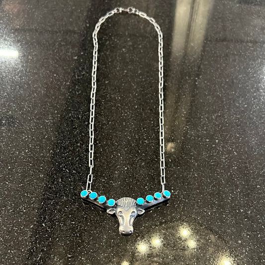Long Horn Statement Necklace
