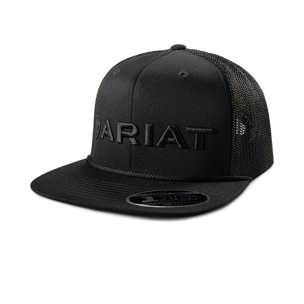 ARIAT 3D EMBROIDERY BLACK 6 PANEL HAT