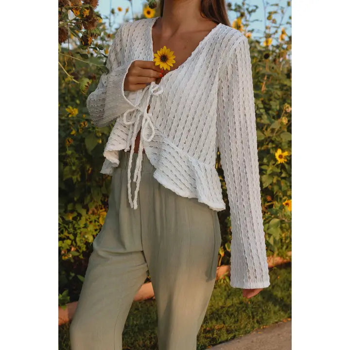 Grazia Front Tie Top Ivory