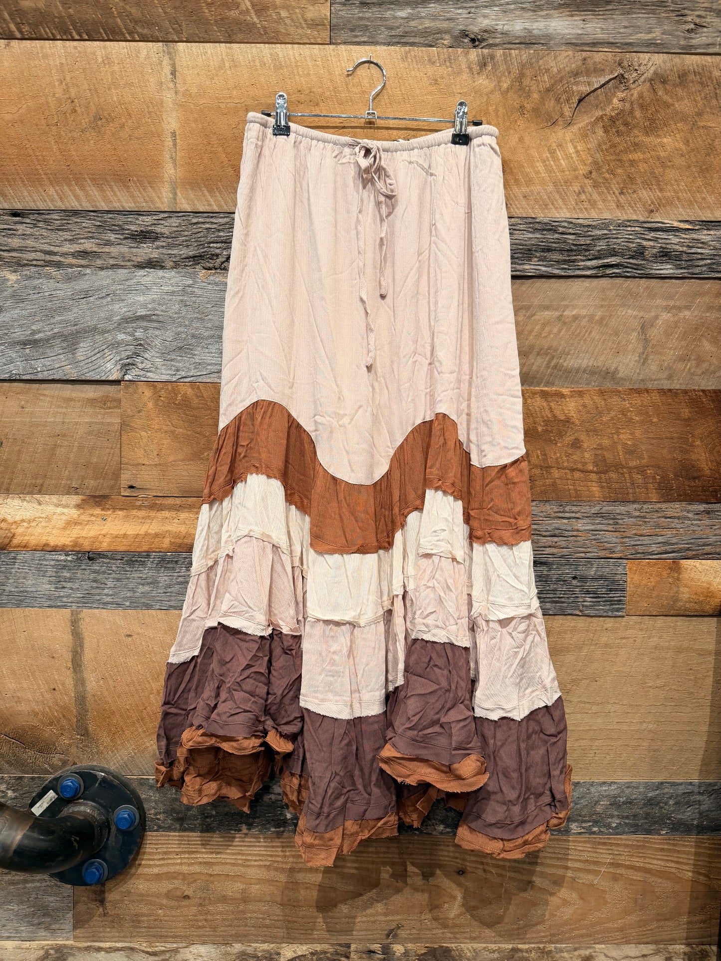 Wavy Tiered Multi Colored Skirt