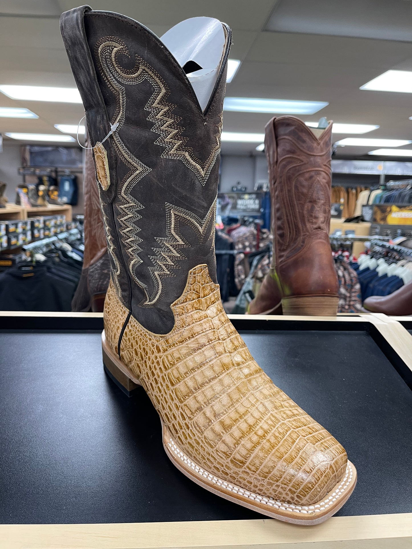 Cowtown Caiman Belly Print Men's Boots