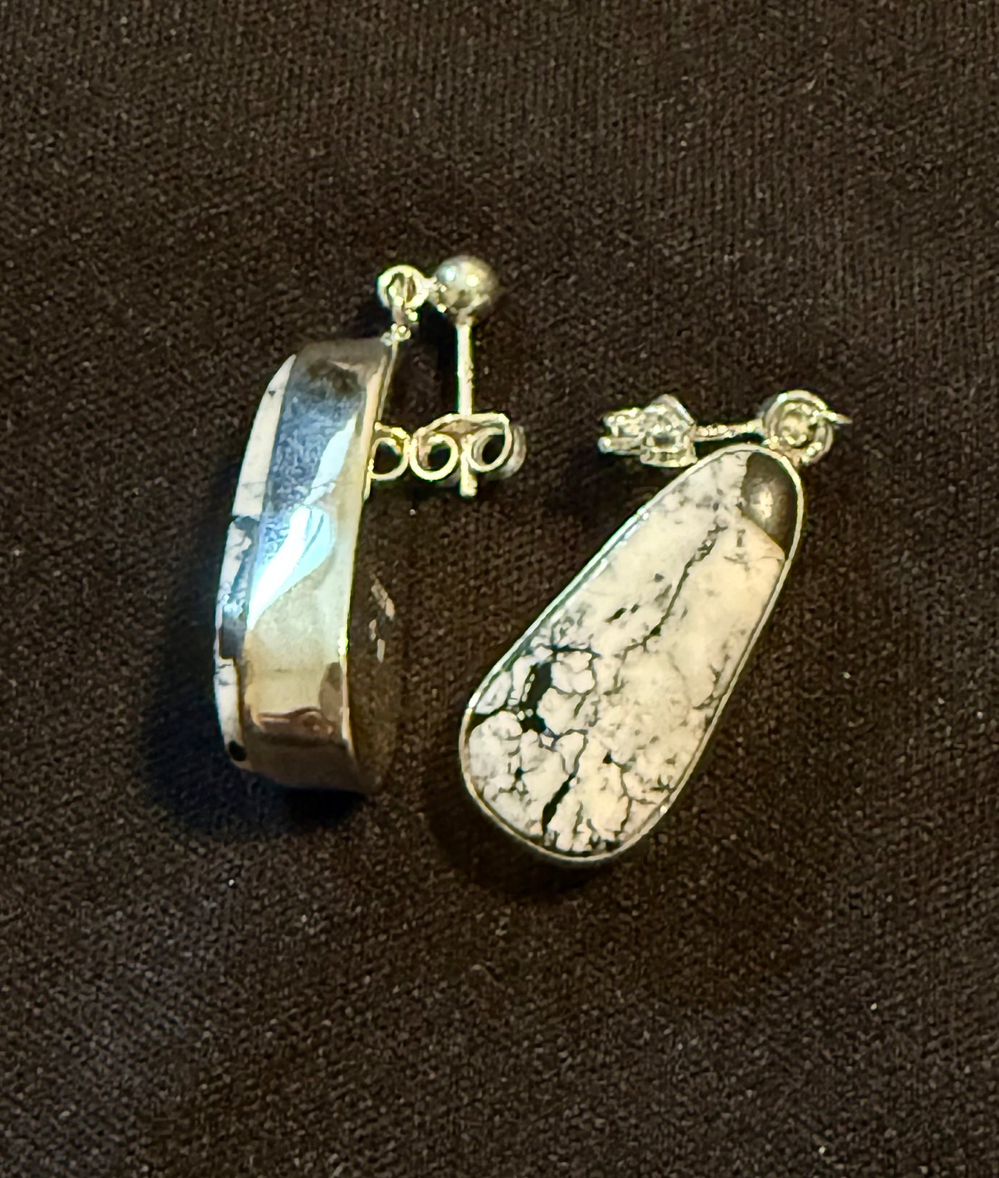 Authentic White Buffalo Tear Drop Earrings