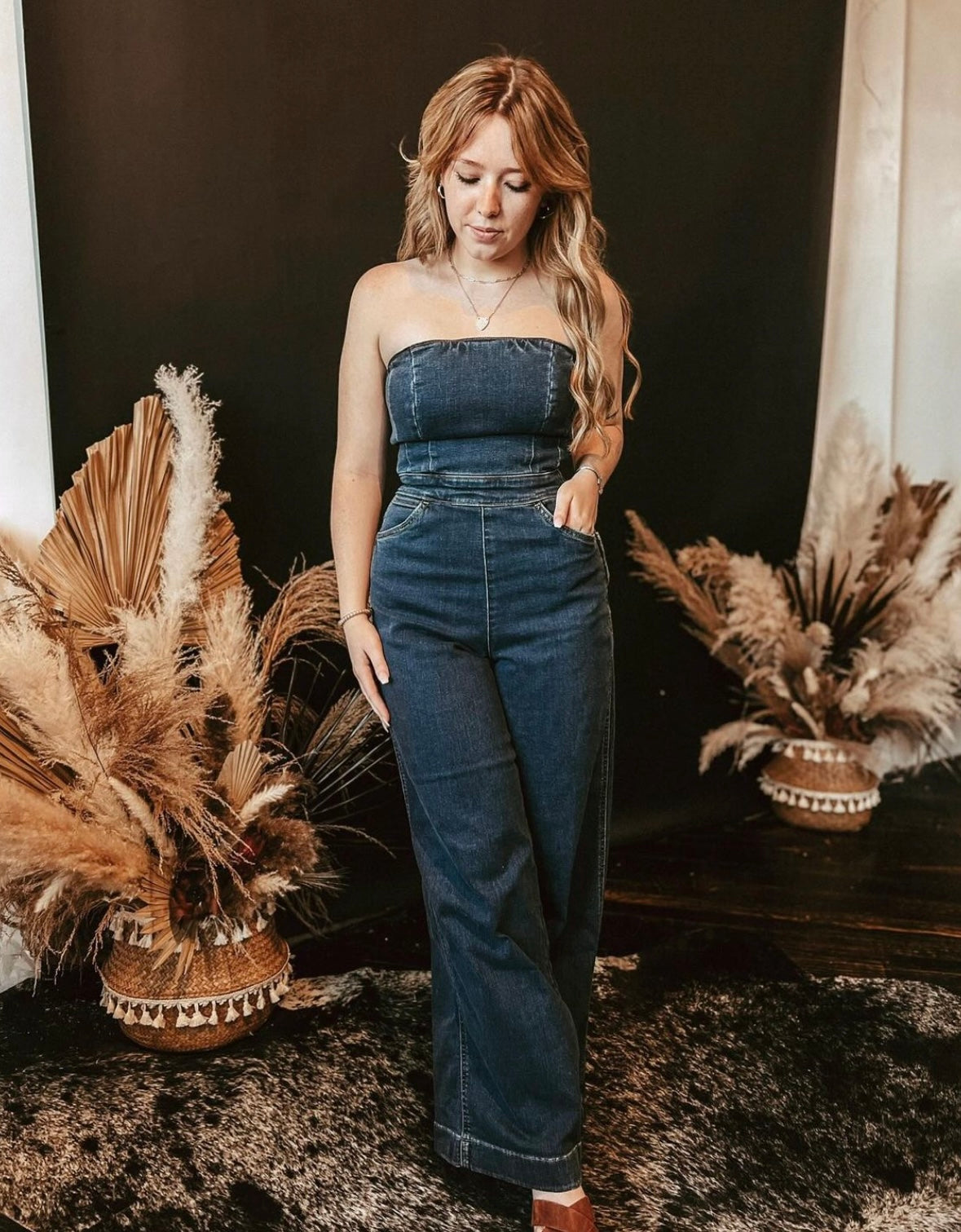 denim dress jumpsuit for women Trendy, Chic Women's Clothing Boutique Stevie Denim Jumpsuit for Women, Light Denim, 75% Cotton, 25% Polyester Lane 201
