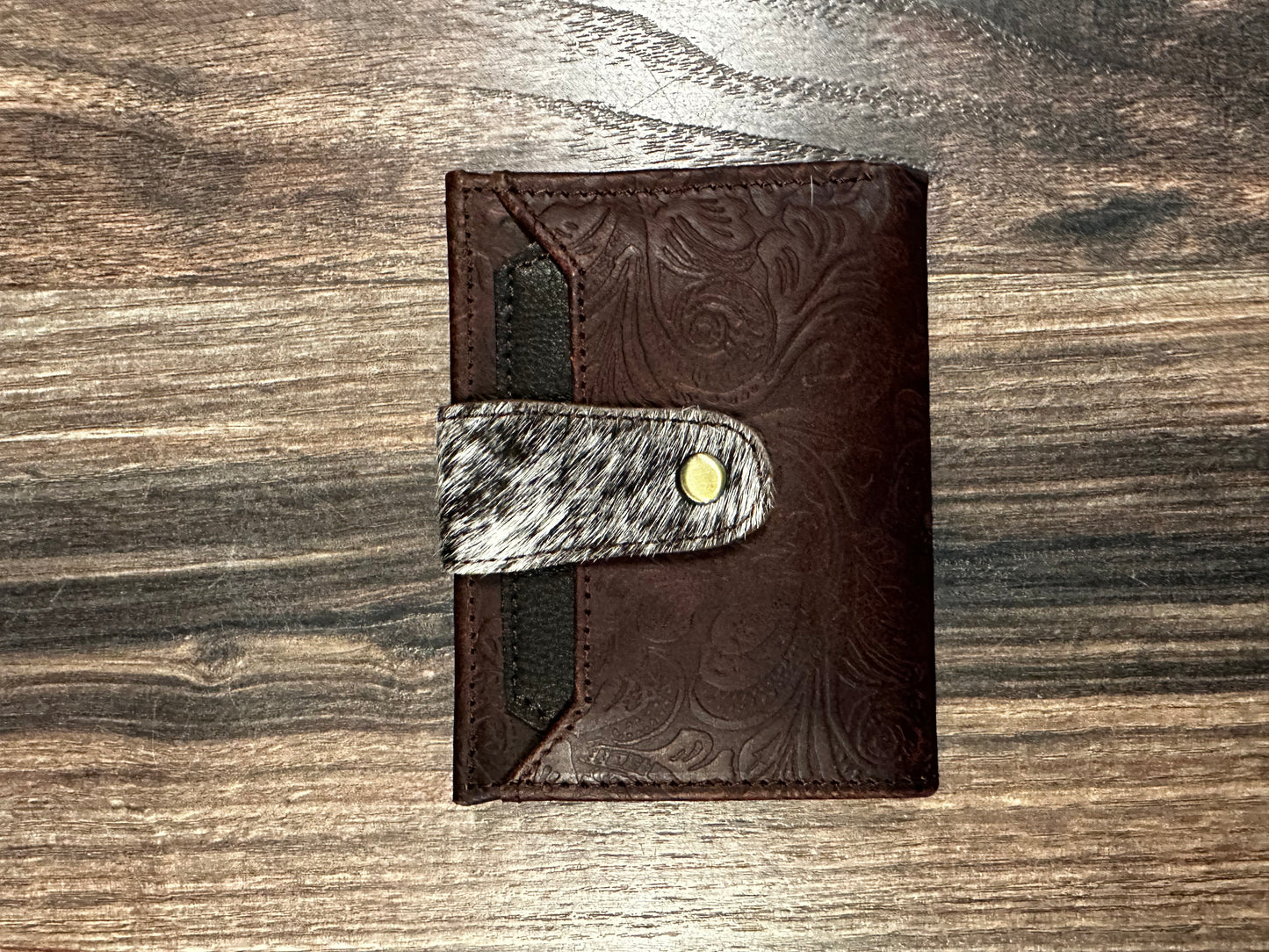 Tooled Wallet With Cowhide