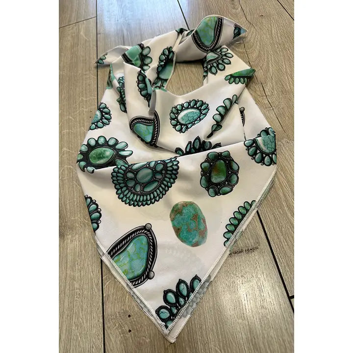 Turquoise Jewel Scarf