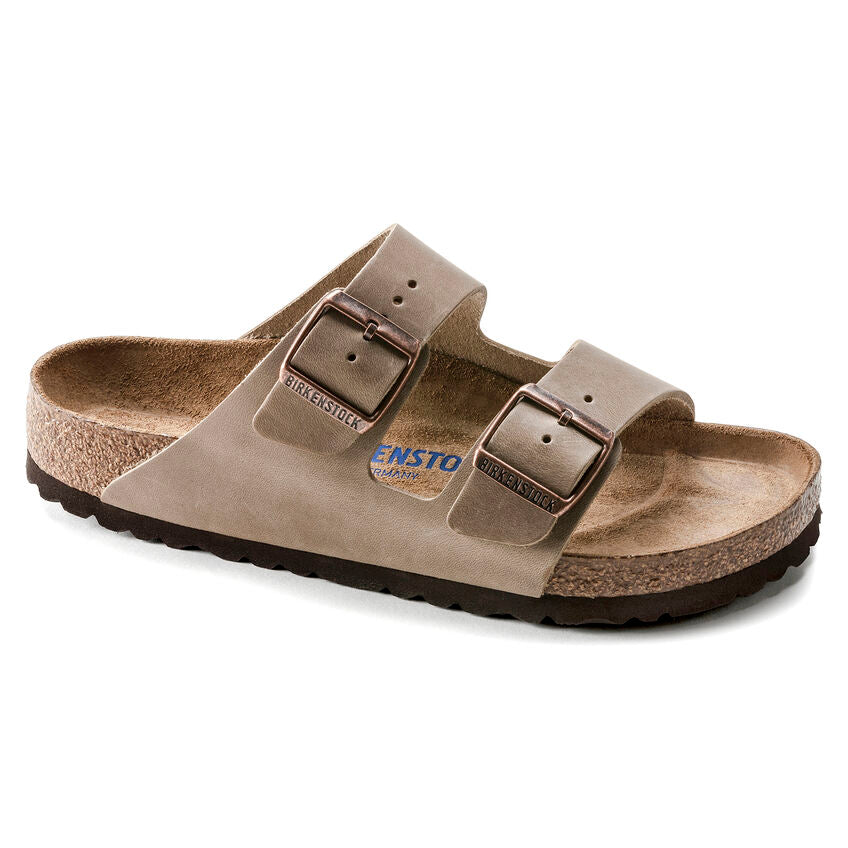 Birkenstock Arizona Suede Leather Sandal, Taupe, Soft Footbed