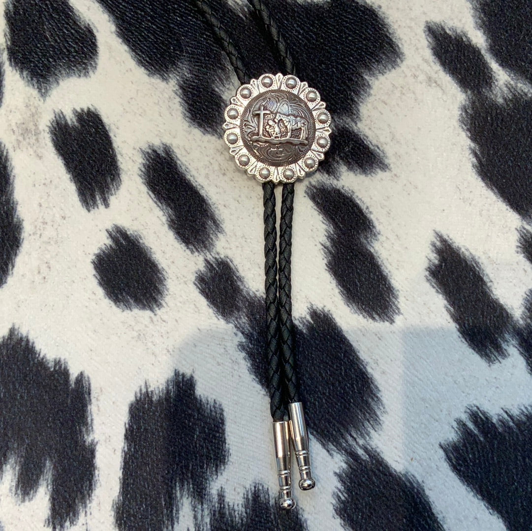 Bolo Silver Praying Cross