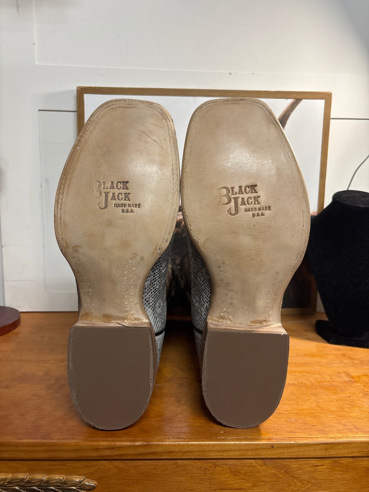 Black Jack Grey / Neutral Ring Lizard Boots