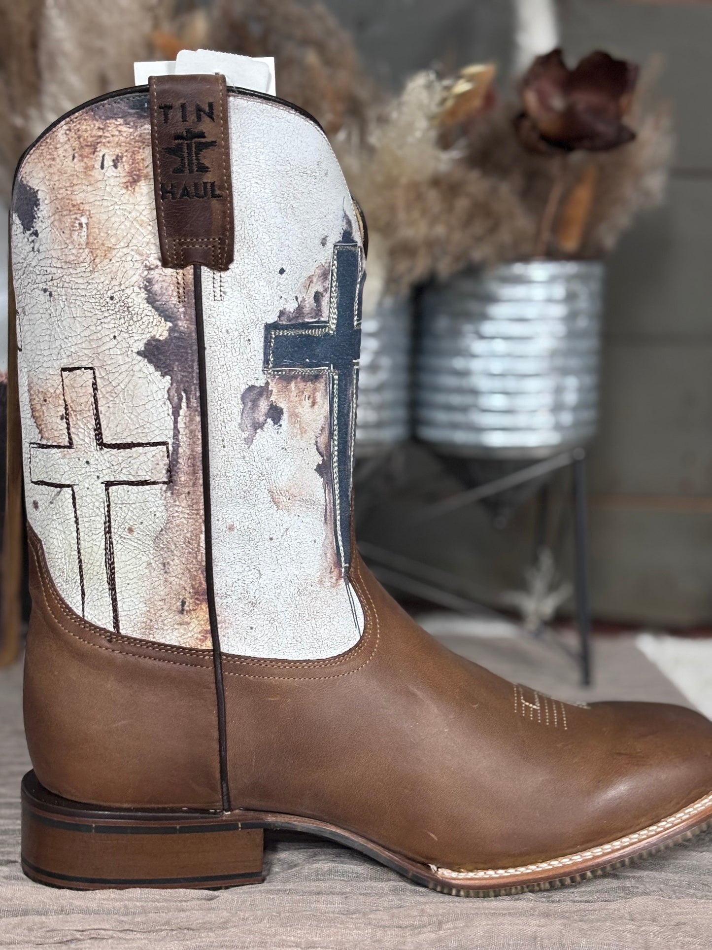 Tin Haul Church Cross Men's Boots