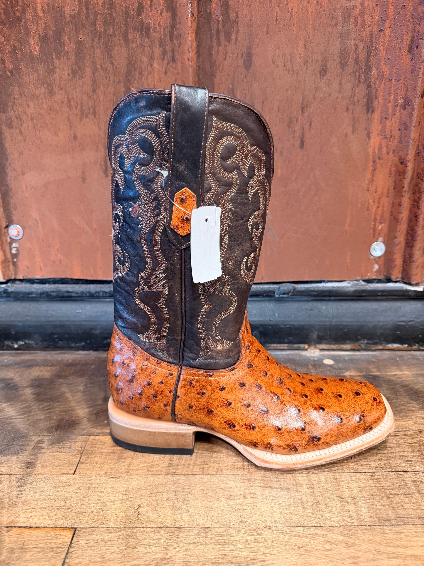 Cowtown Brown Ostrich Print Boots