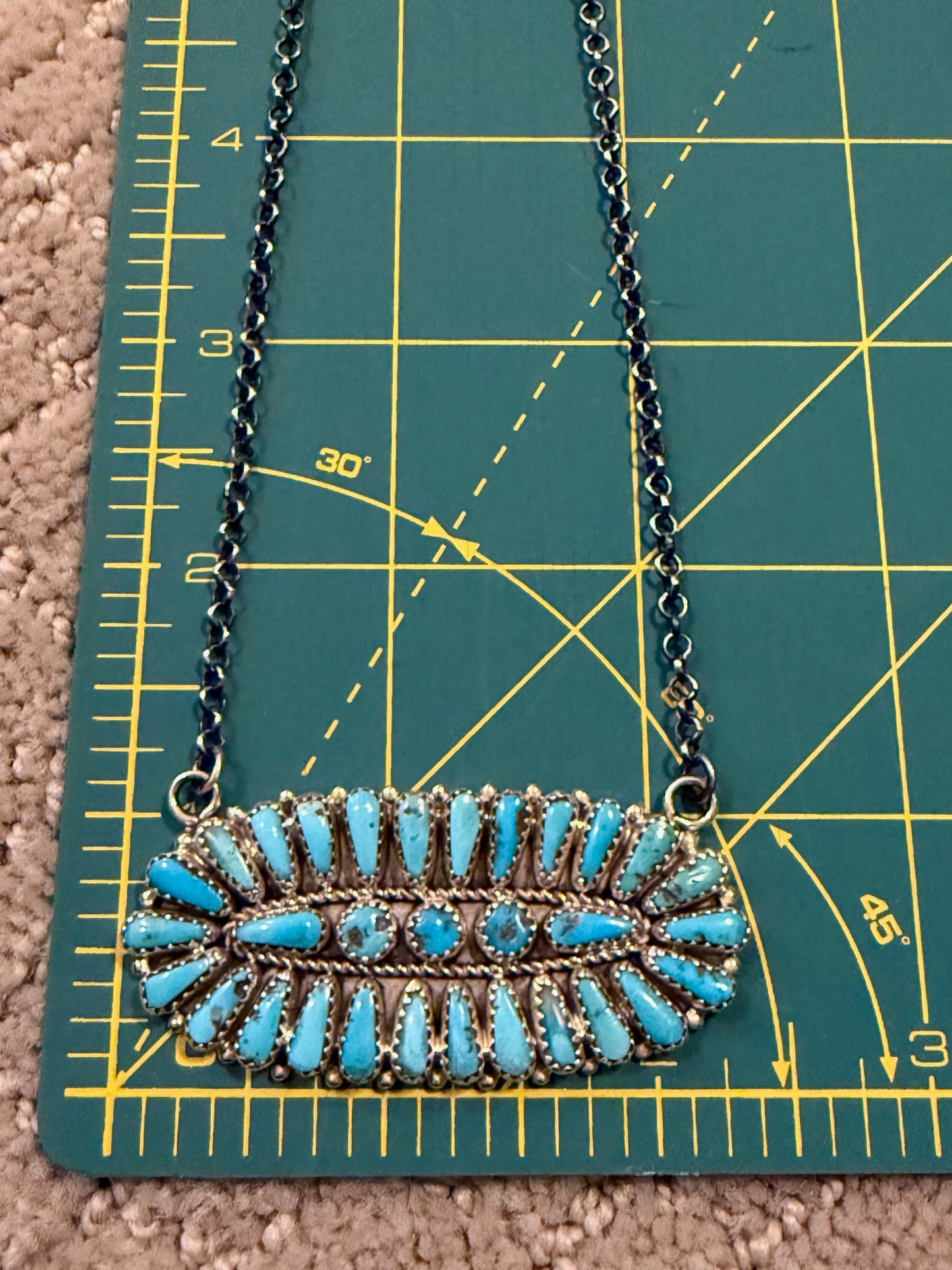 Authentic Needlepoint Burst Bar Necklace