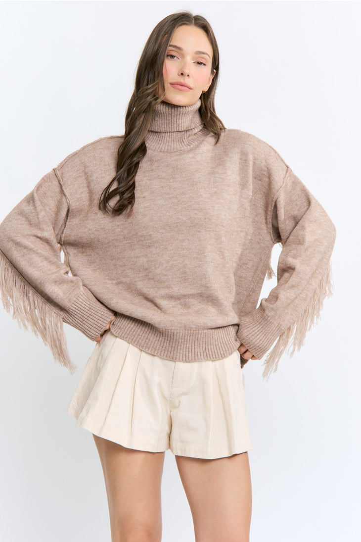 Fringes Turtleneck Sweater