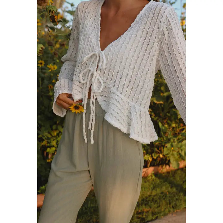 Grazia Front Tie Top Ivory