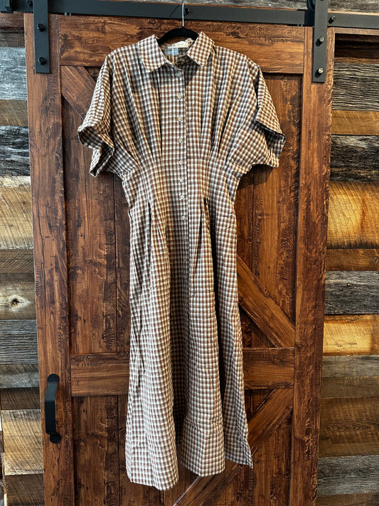 Maxi Gingham Button Down Dress