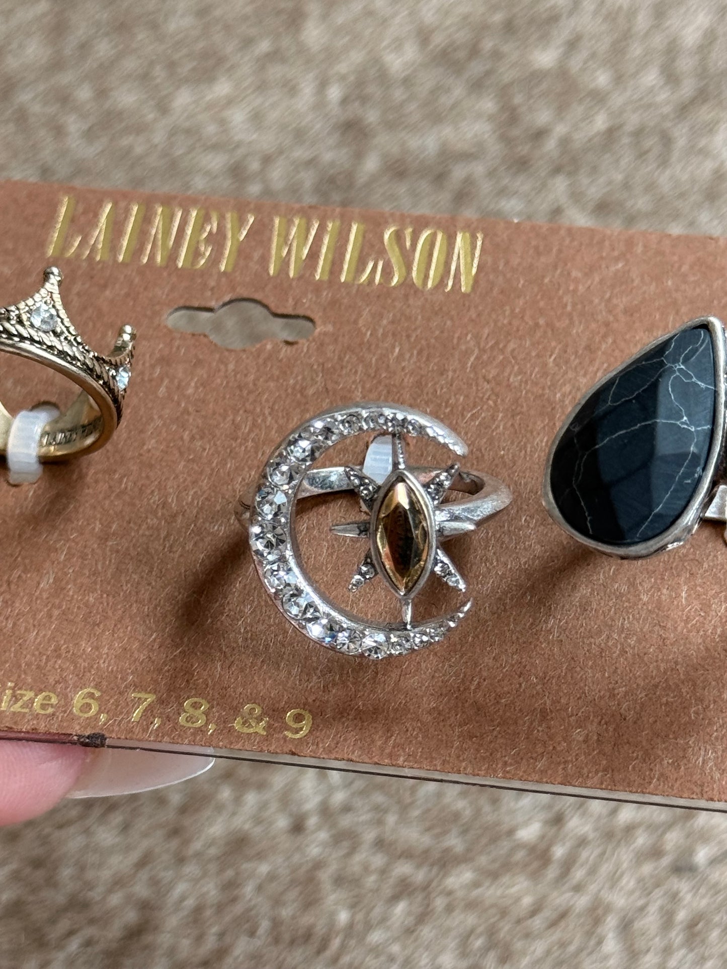 Lainey Wilson Multi Statement Two-Tone Ring Set