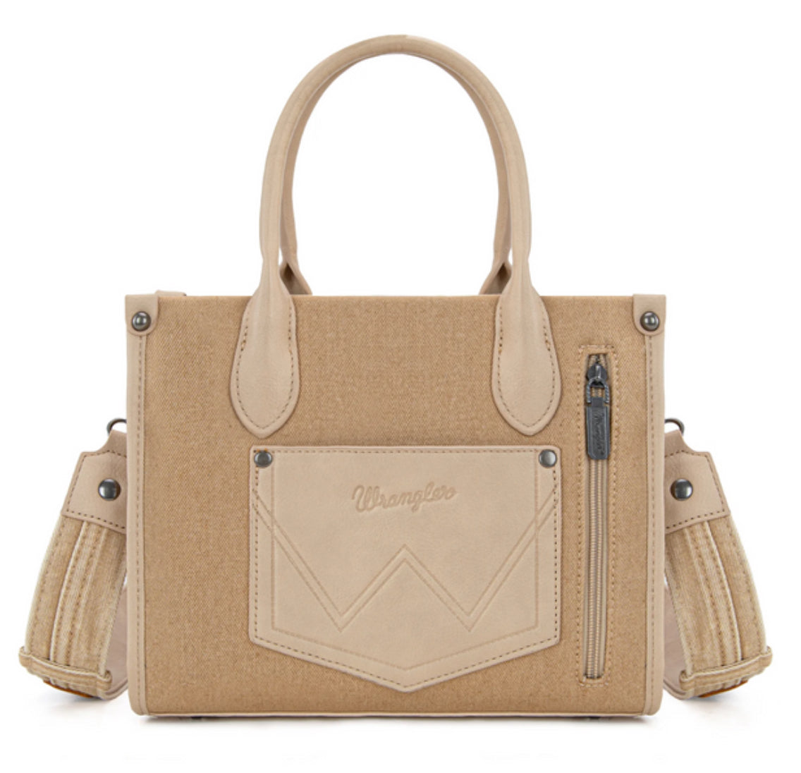 Wrangler Crossbody Woven Tan Concealed Tote