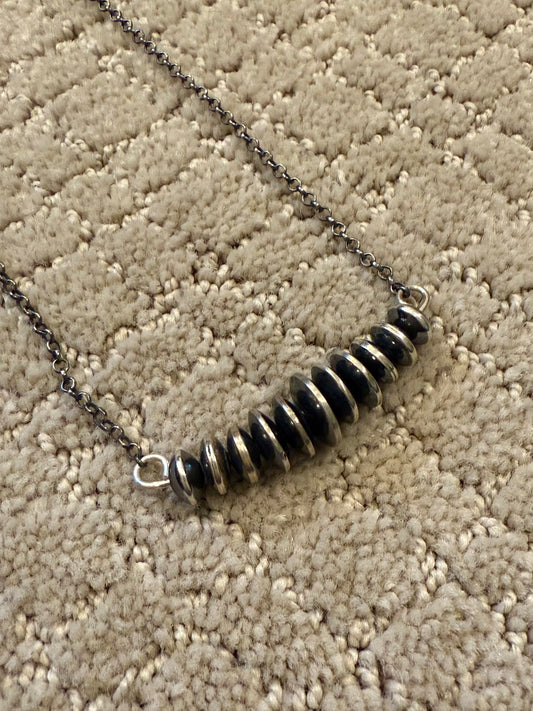 Authentic Navajo Saucer Pearl Bar Necklace
