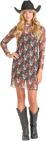 Panhandle Horse Print Mesh Dress