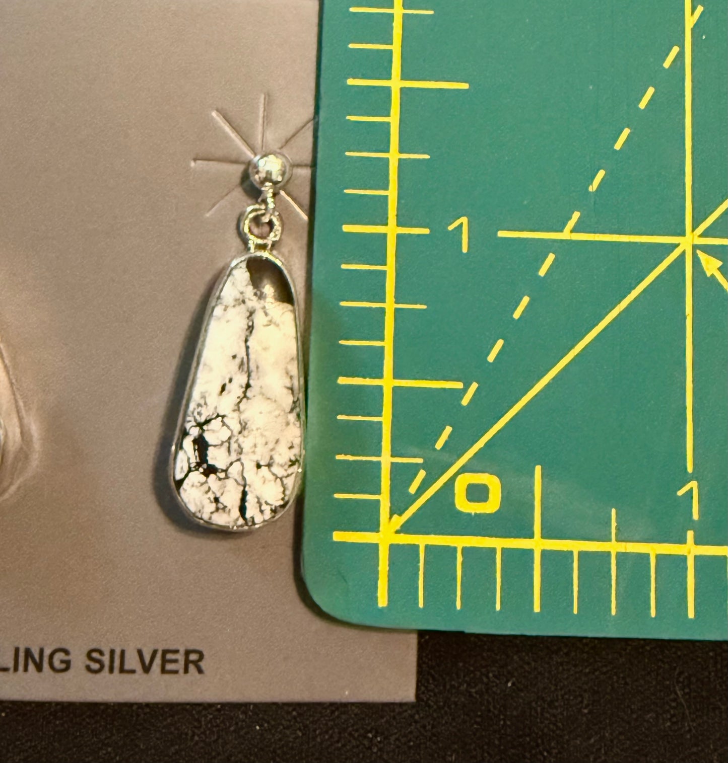 Authentic White Buffalo Tear Drop Earrings