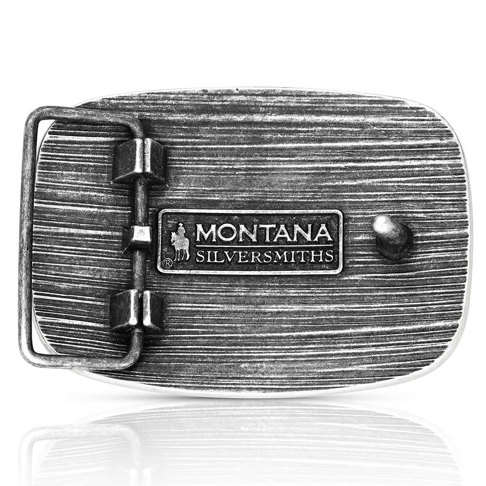 Western Patriotic Longhorn Buckle