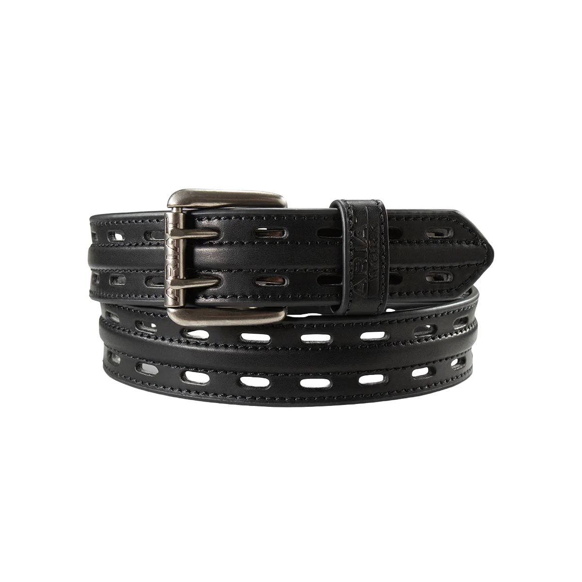 Ariat Men's Double Hole Leather Logo Belt