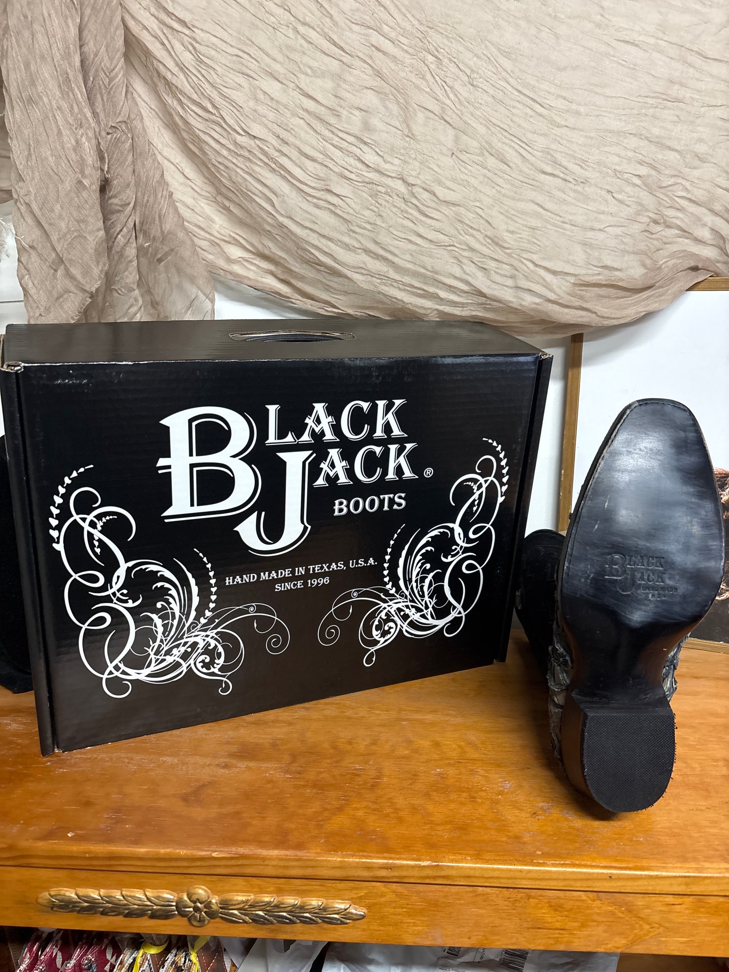 Black Jack Pirarucu Fish Inverted Dark Stone Gray Boots