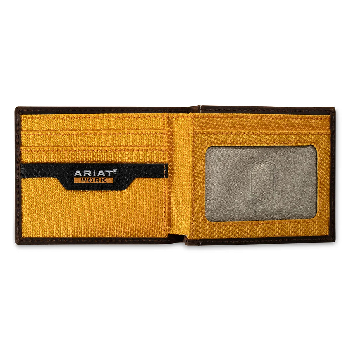 ARIAT WORK MENS BIFOLD STYLE WALLET THICK STITCH BROWN