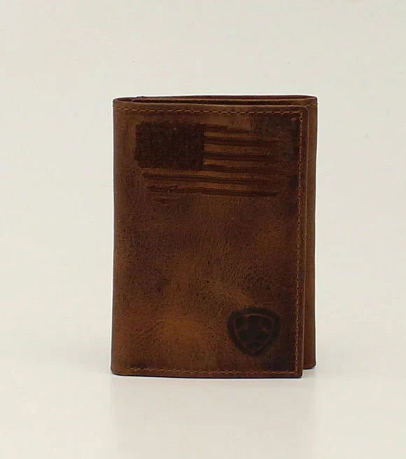 Ariat Trifold Stitched USA Flag Wallet