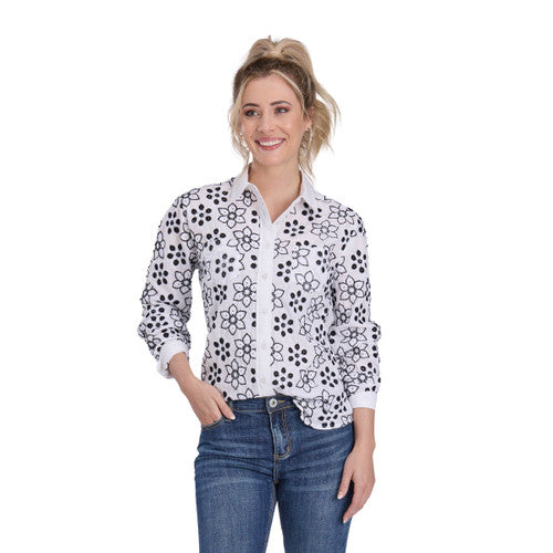 Roper Black White Eyelet Women's