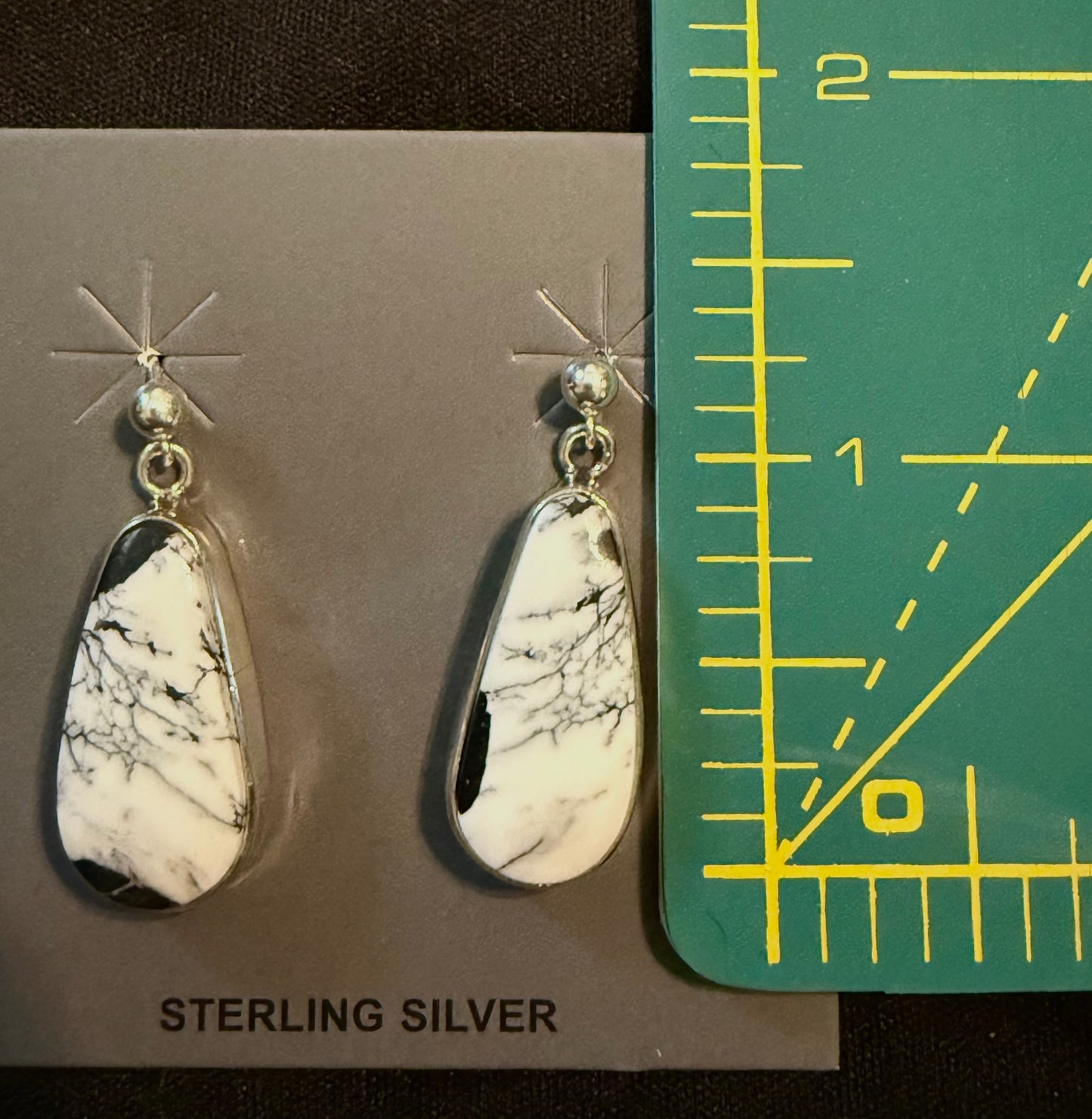 Authentic White Buffalo Tear Drop Earrings