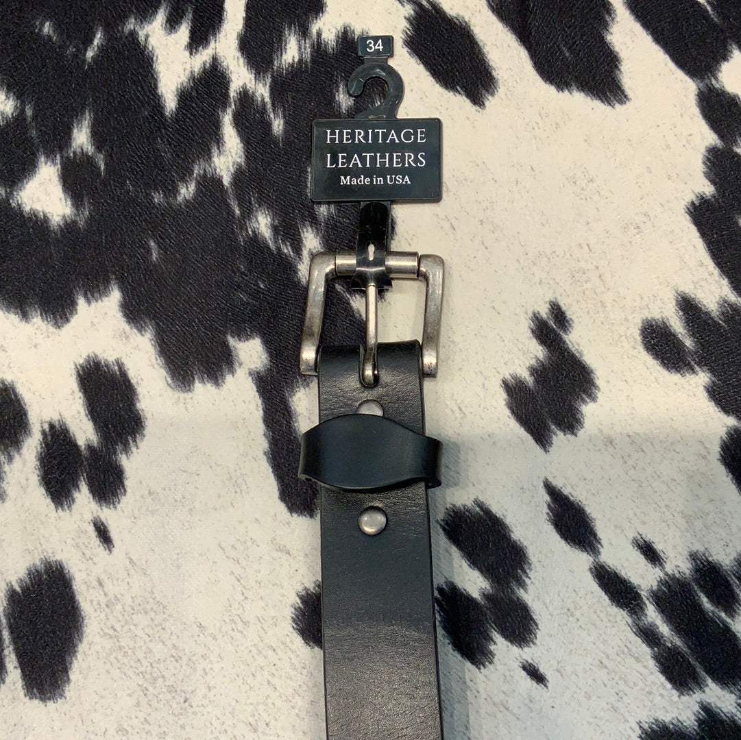 Black Mens Belt Heritage Leather