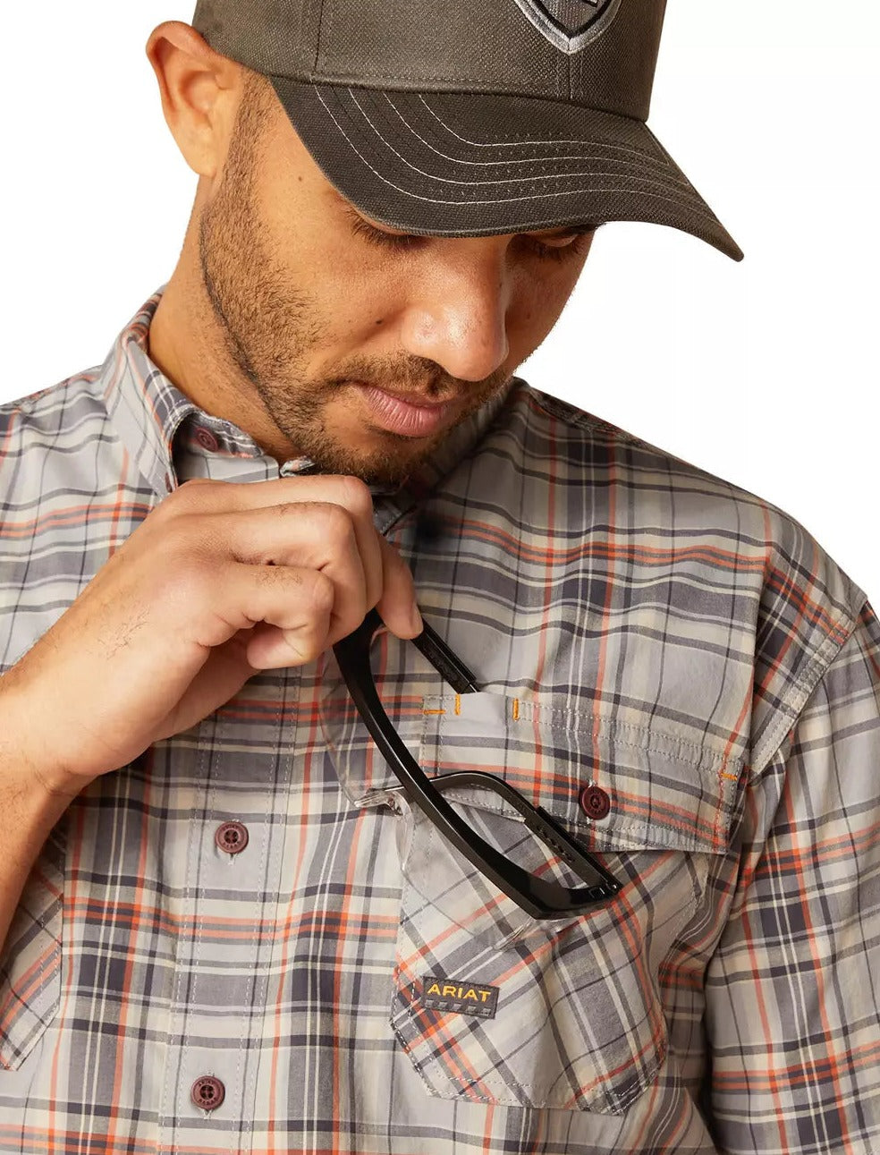 Ariat Men's Rebar Tangerine DuraStretch Work Shirt