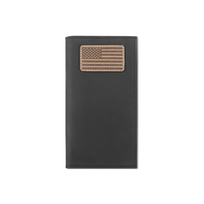 Ariat Black American Flag Patch Rodeo Wallet