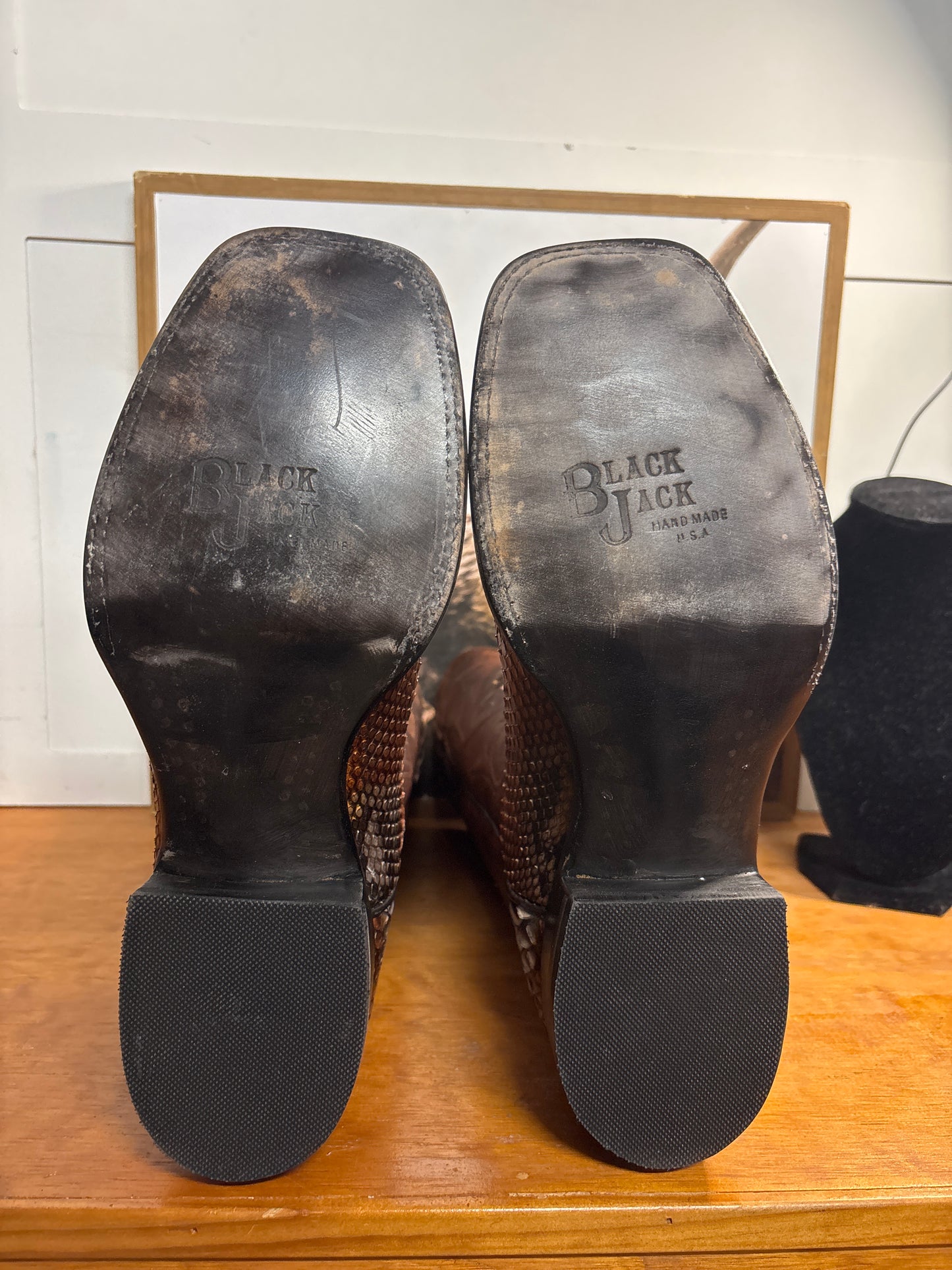 Black Jack Python Cowboy Boots - Rust Dyed Triad