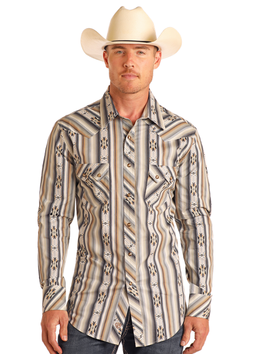 Rock & Roll Aztec Striped Snap