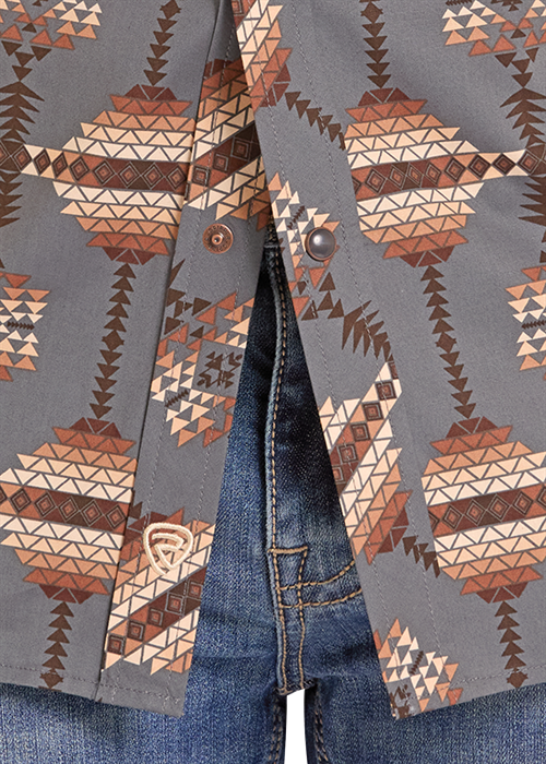 Rock & Roll Aztec Printed SS Snap