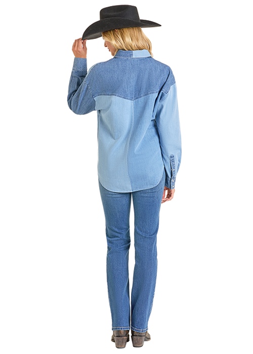 Patchwork Denim Women's Top
