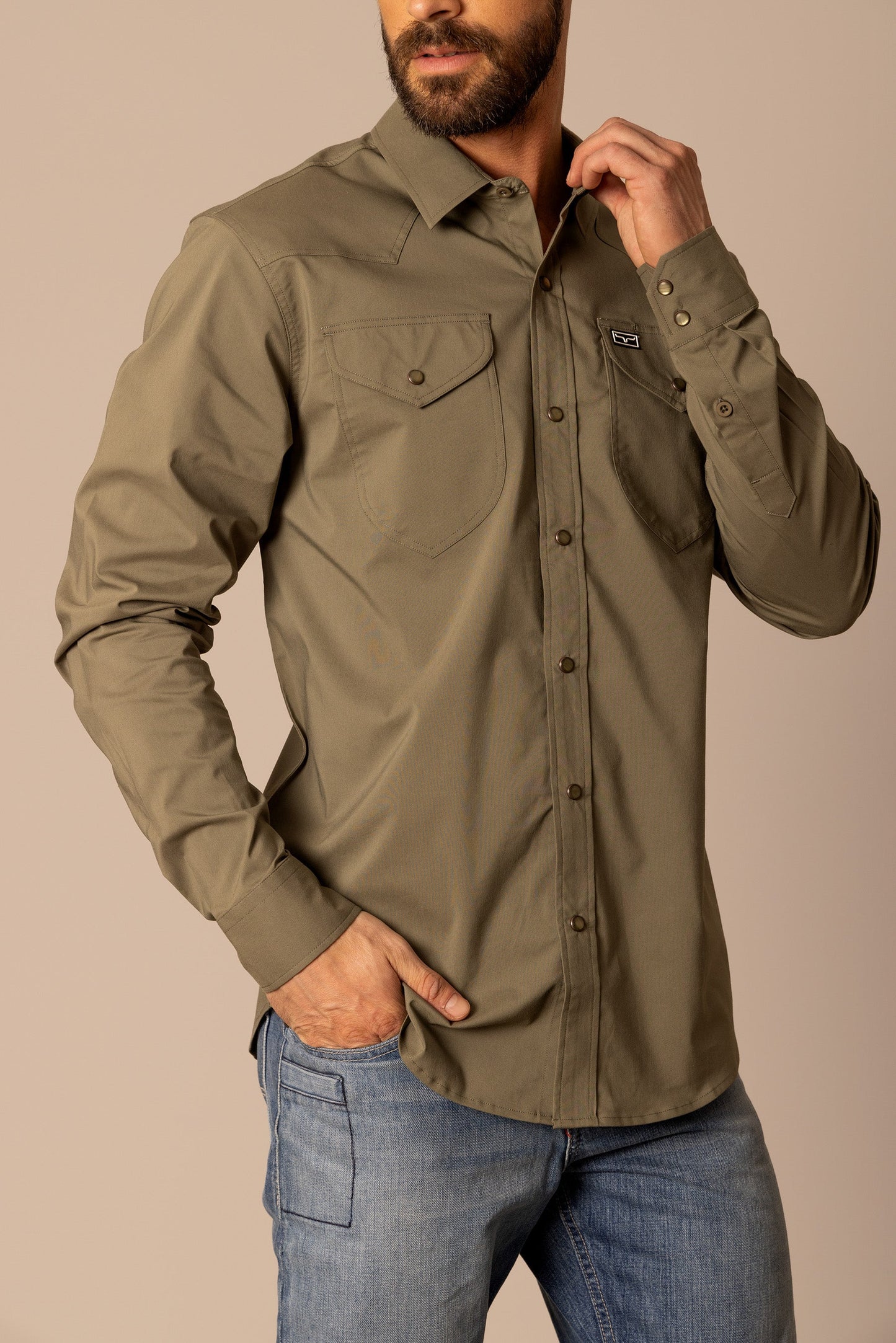 Kimes Blackout Men's Snap Up Army