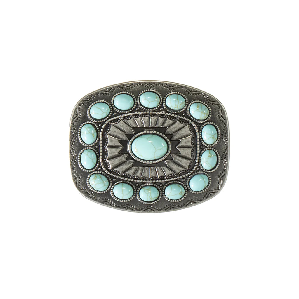 Blazin Roxx Rectangle Southwest Turquoise Buckle