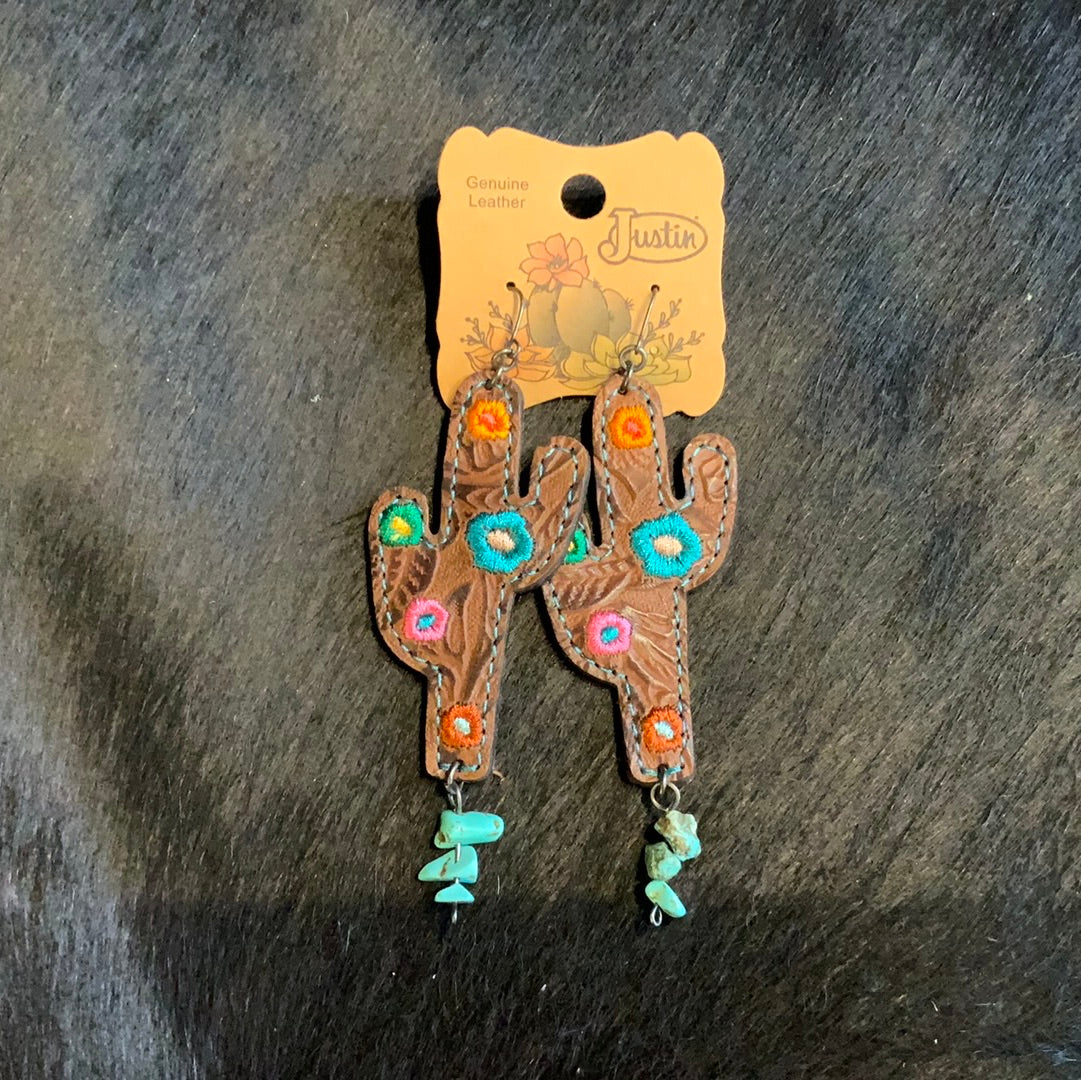 Multi Colored Cactus Earrings