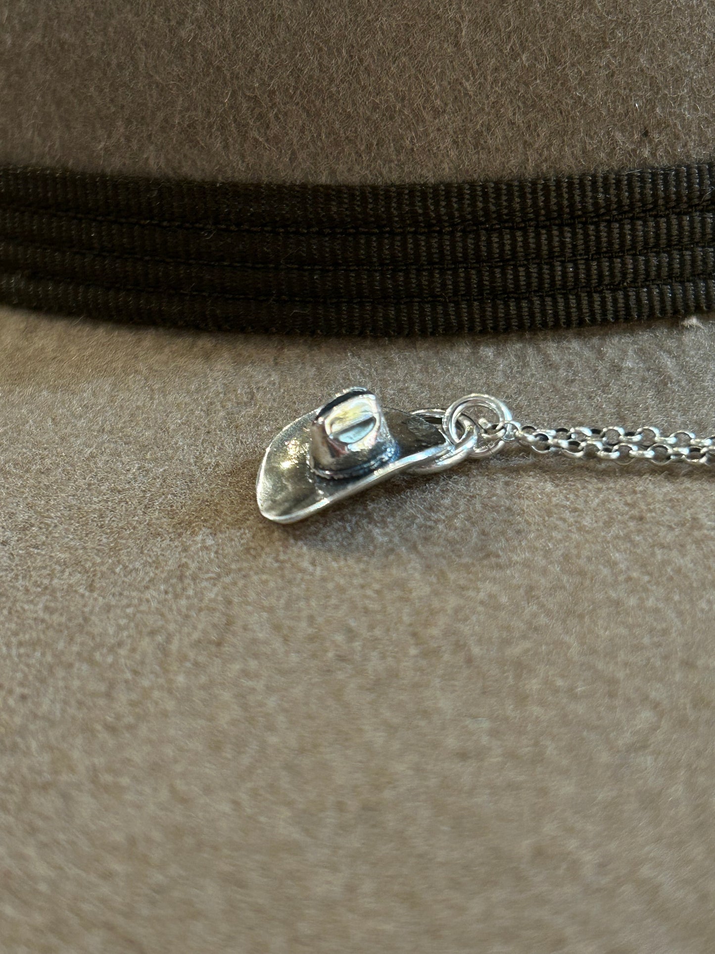 Sterling Silver Cowboy Hat Necklace